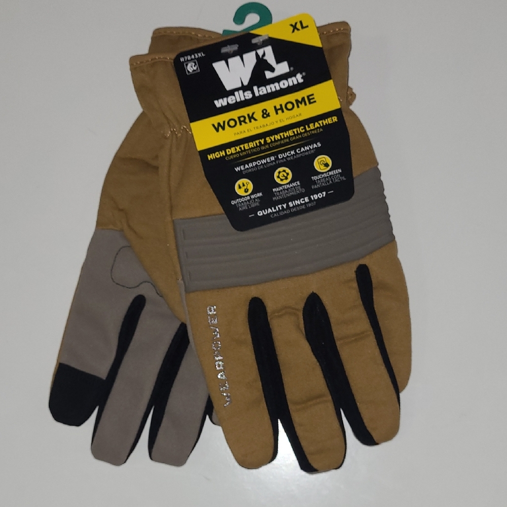 Wells Lamont Men's Wearpower Synthetic Hybrid Duck Canvas Work Gloves, XL